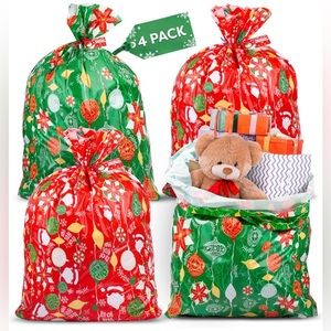 4 Pack Large Festive Christmas Gift Bags